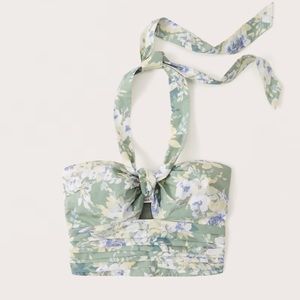 Poplin Knot Front Halter Top